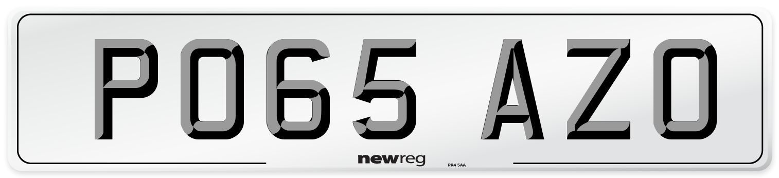 PO65 AZO Number Plate from New Reg